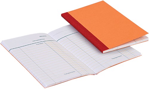 Kasboek 135x83mm 1 kolom 72blz oranje-3
