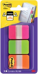 Indextabs 3M Post-it 686 strong 25.4x38mm roze/groen/oranje
