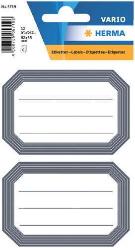 Etiket Herma 5719 82x55mm schrift grijze rand 12stuks