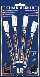 Krijtstift Securit SMA-100 rond wit 1-2mm blister à 4st