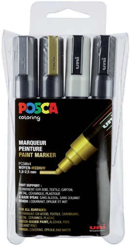 Verfstift Posca  1.8-2.5mm ass set à 4stuks