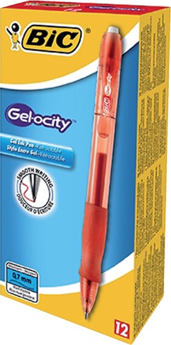 Gelschrijver Bic Gel-ocity medium rood-3