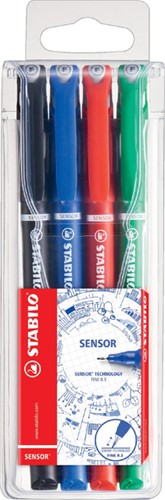 Fineliner STABILO Sensor 189 etui à 4 kleuren