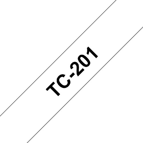 Labeltape Brother P-touch TC-201 12mm zwart op wit-2