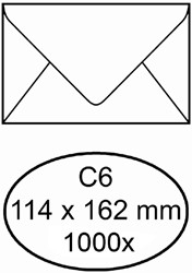 Envelop bank 114x162mm 70gr wit 1000stuks