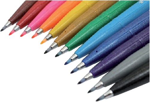 Brushstift Pentel Sign SES15C etui à 12 assorti-3