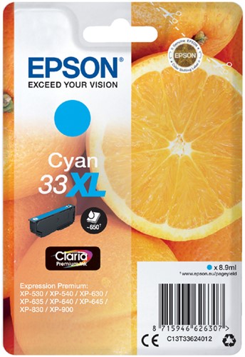 Inktcartridge Epson 33XL T3362 blauw HC