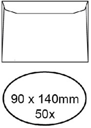Envelop Quantore voor visitekaartjes 90x140mm 95gr wit 50st.