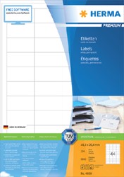 Etiket HERMA 4608 48.3x25.4mm premium wit 8800 stuks