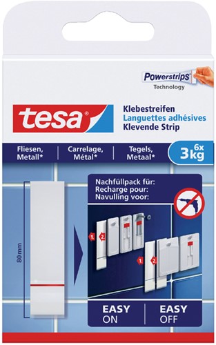 Dubbelzijdige powerstrip Tesa tegels en metaal 3kg