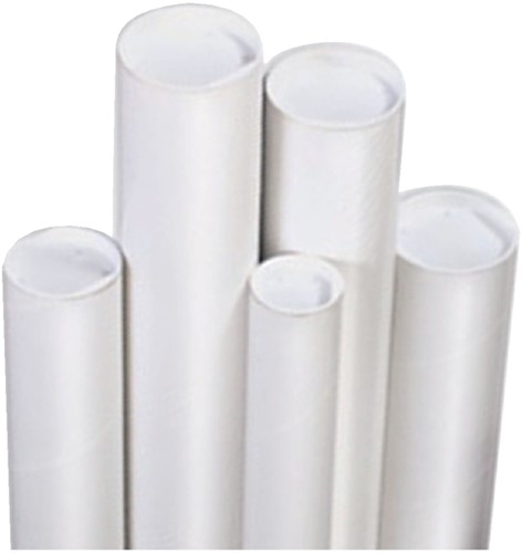 Verzendkoker CleverPack A1 +doppen 630x50x1.5 wit 20stuks-3