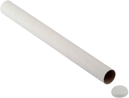 Verzendkoker CleverPack A0 +doppen 850x50x1.5 wit 5stuks-3