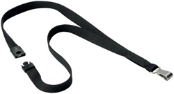 Textielkoord Durable 8127 met karabijnhaak softcolor zwart