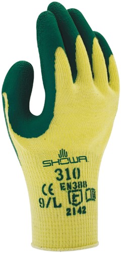Handschoen Showa 310 grip latex groen/geel 10/extra large