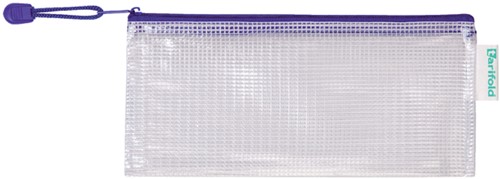 Opbergtas Zipper met rits 250x115mm PVC blauw