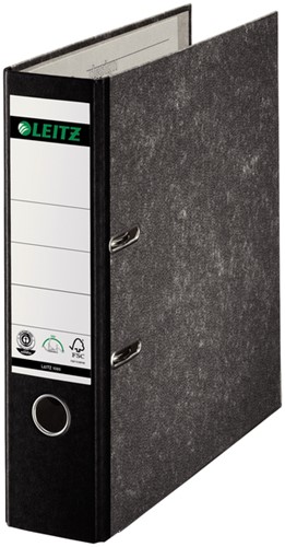 Ordner Leitz A4 80mm karton gewolkt zwart-2