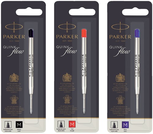 Balpenvulling Parker Quinkflow zwart medium op blister-3