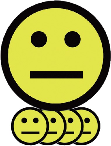 Magneet smiley 75mm emotie neutraal geel