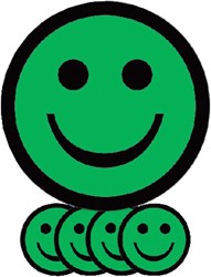 Magneet smiley 25mm emotie blij groen