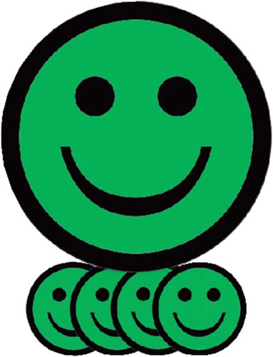 Magneet smiley 25mm emotie blij groen