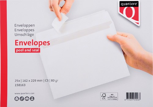 Envelop Quantore bank C5 162x229mm zelfklevend wit 25stuks-3
