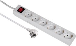 Tafelcontactdoos 6voudig beveiligd 500cm wit