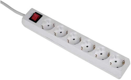Tafelcontactdoos 6voudig beveiligd 500cm wit-2
