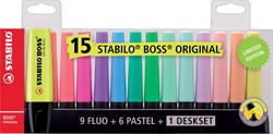 Markeerstift STABILO Boss Original 7015-01-5 deskset à 15 kleuren