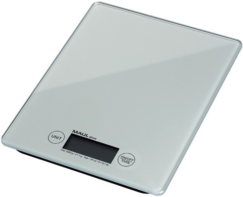 Briefweger MAUL Gloss tot 5000 gram wit glazen plateau incl.batterij