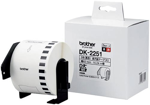 Etiket Brother DK-22251 62mm 15-meter zwart/rood-2