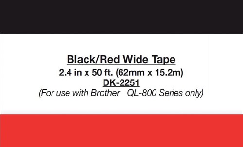 Etiket Brother DK-22251 62mm 15-meter zwart/rood-3