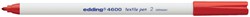 Viltstift edding 4600 textiel rond rood 1mm