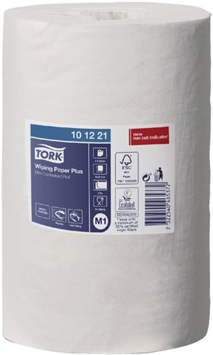 Poetsrol Tork M1 101221 2laags 21.5x75m 11rollen wit