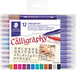 Kalligrafiepen Staedtler duo punt 2.0 en 3.5mm ass