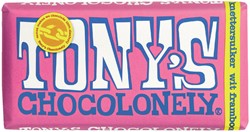 Chocolade Tony's Chocolonely reep 180gr wit framboos knettersuiker