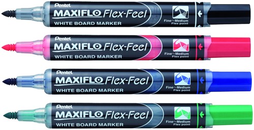 Viltstift Pentel MWL5SBF Maxiflo whiteboard zwart 1-5mm-2
