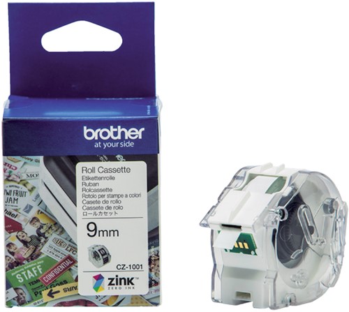 Labeletiket Brother CZ-1001 9mmX5m kleur opdruk