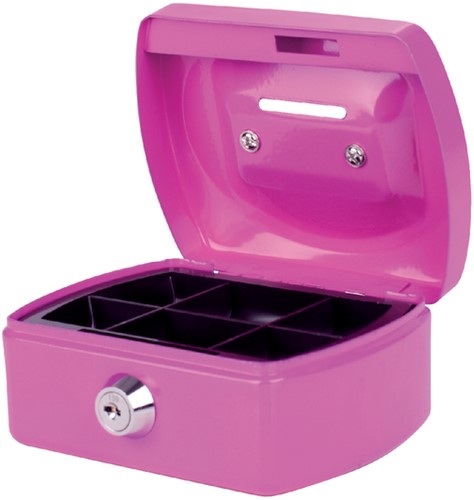 Geldkist Pavo met gleuf 125x95x60mm roze