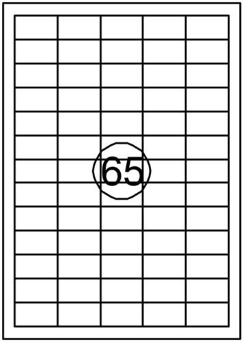 Etiket Quantore 38,1mmx21,2mm 6500stuks