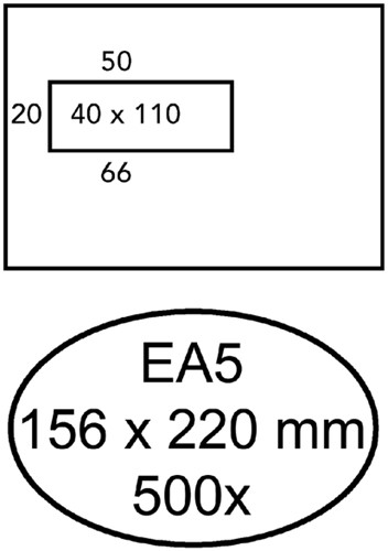 Envelop Hermes EA5 156x220mm venster 4x11links zelfkl 500st