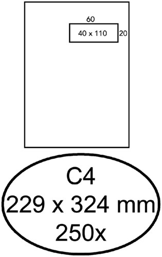 Envelop Quantore 229x324mm venster 4x11cm rechts zelfkl 250