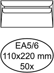 Envelop Quantore bank EA5/6 110x220mm zelfklevend wit 50stuk