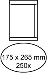 Envelop akte 175x265mm zelfklevend 100gr wit 250stuks