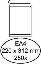 Envelop Hermes akte EA4 220x312mm zelfklevend wit 250stuks