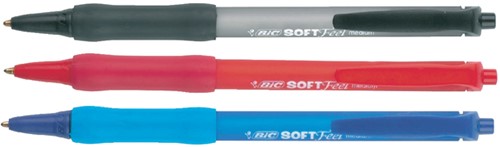 Balpen Bic Soft Feel Clic Grip blauw medium-3