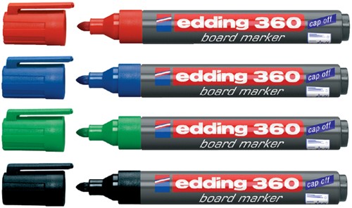 Viltstift edding 360 whiteboard rond zwart 3mm-2
