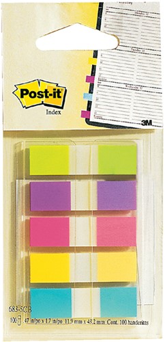 Indextabs 3M Post-it 6835CB 11.9x43.1mm assorti