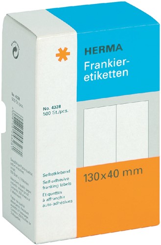 Frankeeretiket Herma 4328 130x40mm 500stuks dubbel