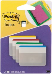 Indextabs 3M Post-it 686 strong recht 38x50.8mm 4 kleuren