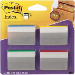 Indextabs 3M Post-it 686 strong gebogen 38x50.8mm 4 kleuren